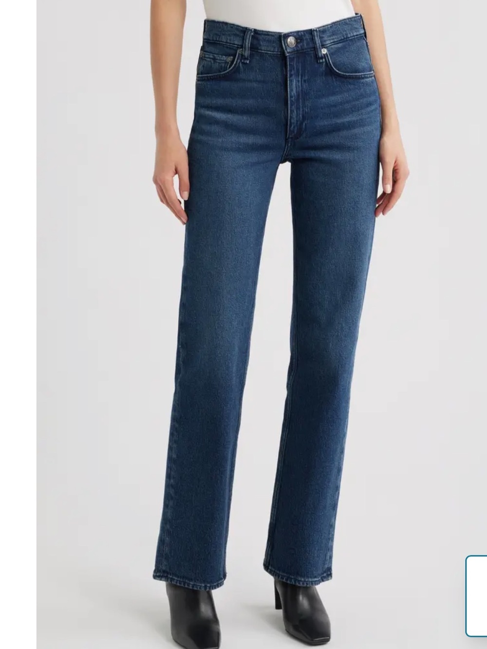 Rag & Bone Harlow Mid Rise Straight Jeans Dark Wash Denim Size 28 MSRP $238